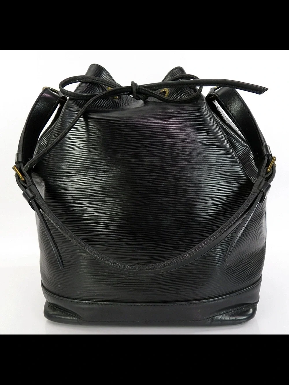 Louis Vuitton Black Textured Drawstring Shoulder Bag